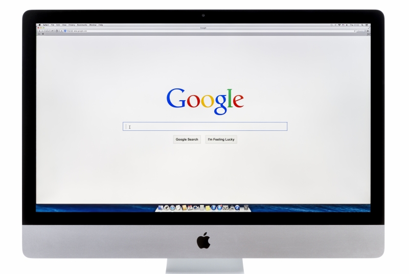googles förstasida på en datorskärm
